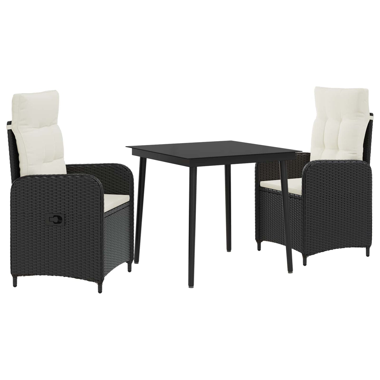 Set Tavolo da Salotto con cuscino 3 pcs Nero e Bianco Crema | homemem39