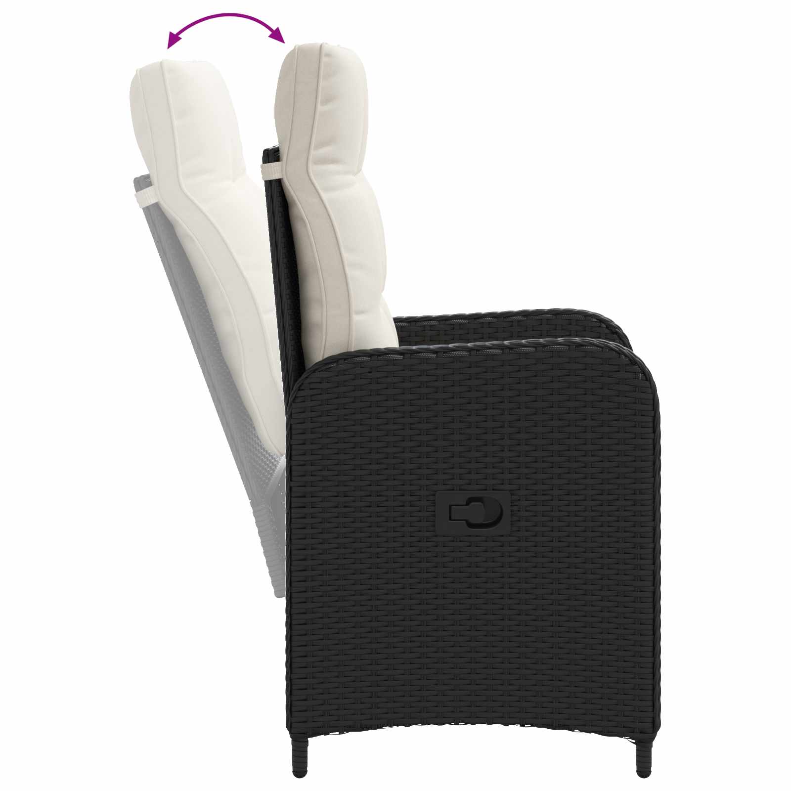 Set Tavolo da Salotto con cuscino 5 pcs Nero e Bianco Crema | homemem39