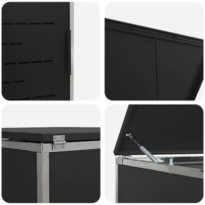 Stoccaggio contenitore a ruote Nero 138 x 77,5 x 112,5 cm | homemem39