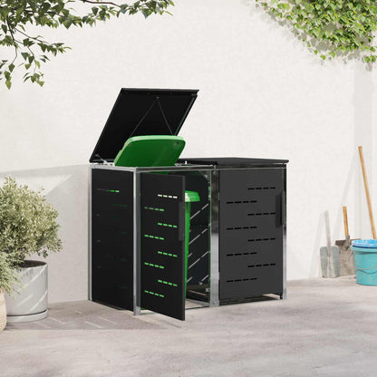 Stoccaggio contenitore a ruote Nero 138 x 77,5 x 112,5 cm | homemem39