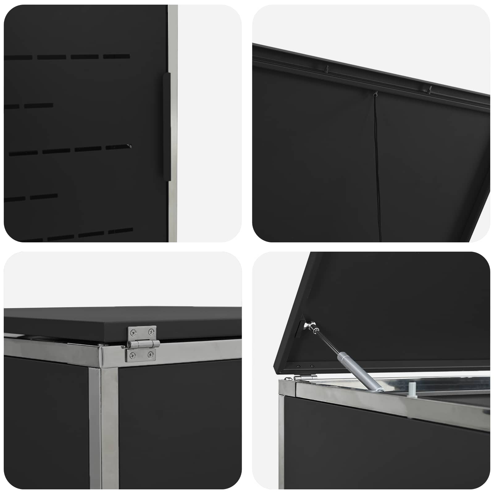 Stoccaggio contenitore a ruote Nero 276 x 77,5 x 112,5 cm | homemem39