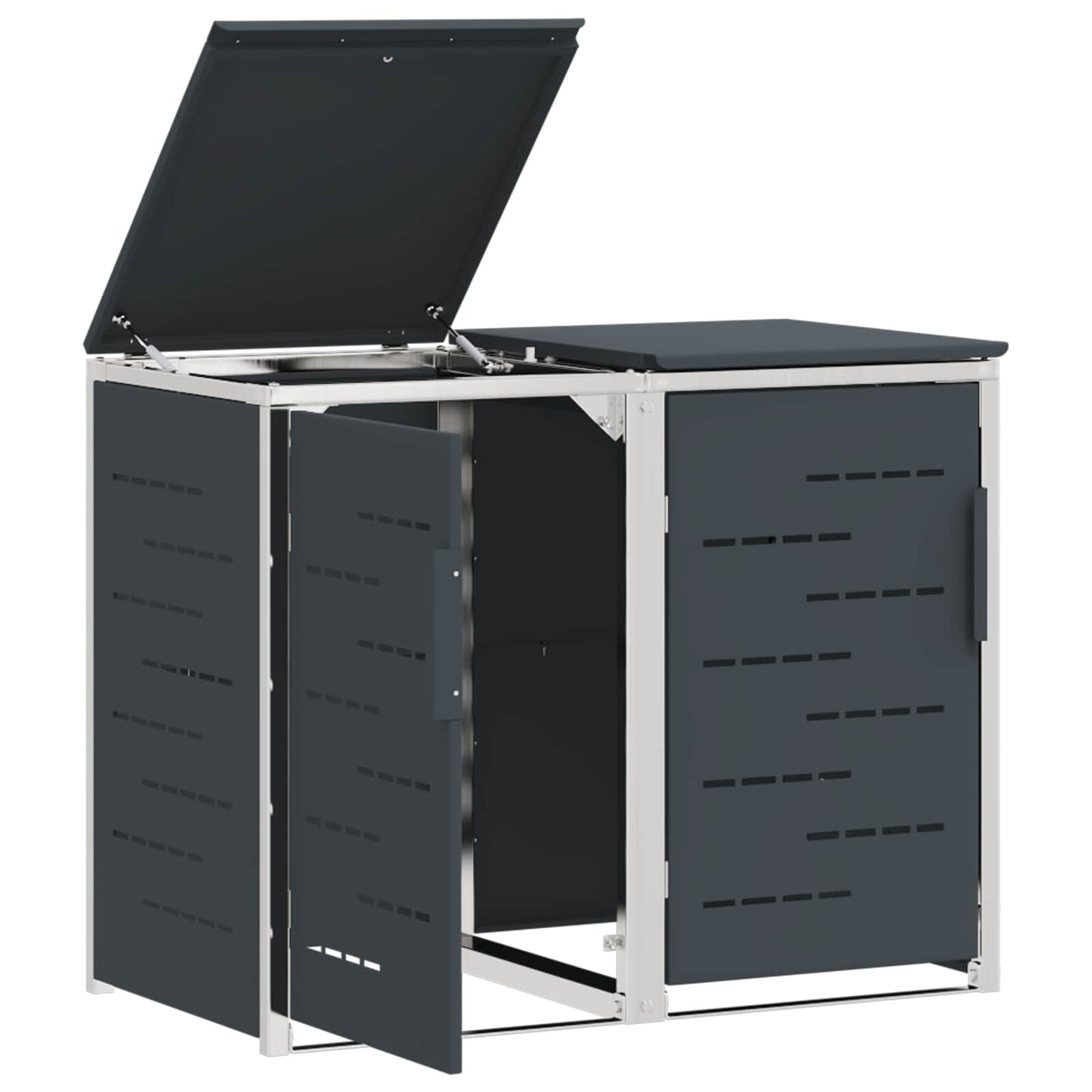 Stoccaggio contenitore a ruote Antracite 138 x 77,5 x 112,5 cm | homemem39