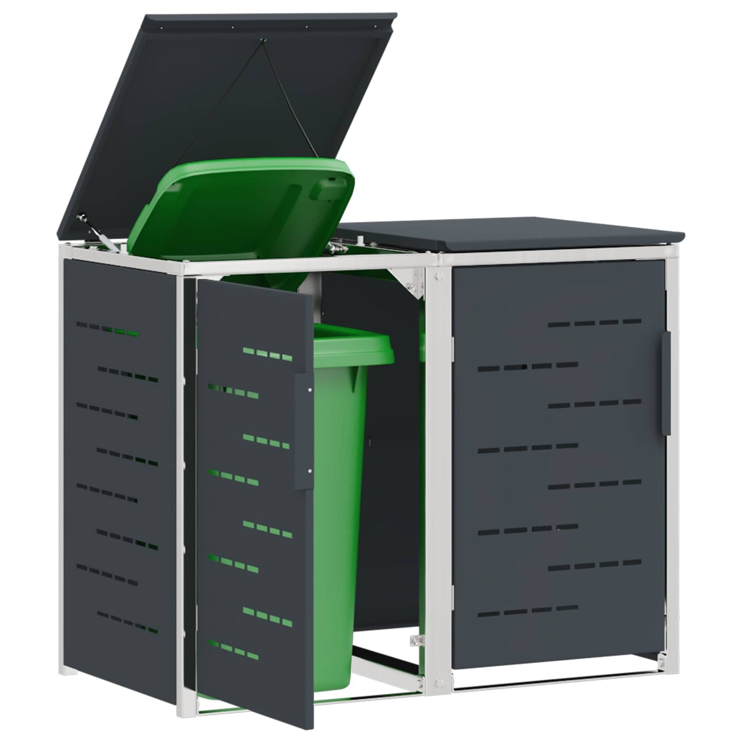Stoccaggio contenitore a ruote Antracite 138 x 77,5 x 112,5 cm | homemem39
