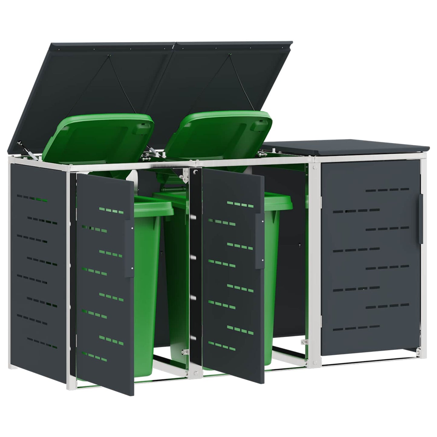 Stoccaggio contenitore a ruote Antracite 207 x 77,5 x 112,5 cm | homemem39