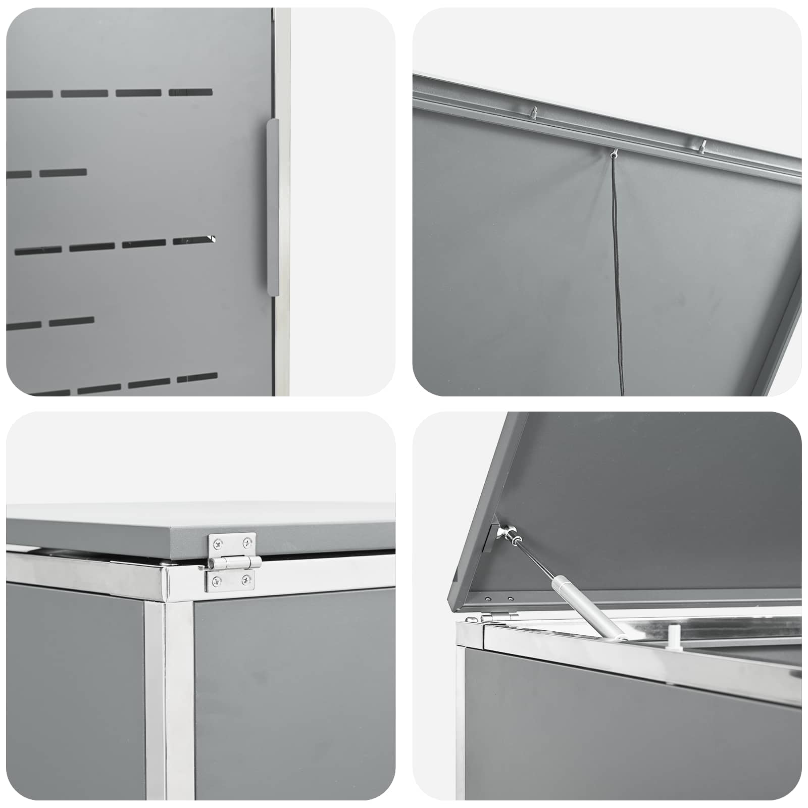 Stoccaggio contenitore a ruote Grigio 138 x 77,5 x 112,5 cm | homemem39
