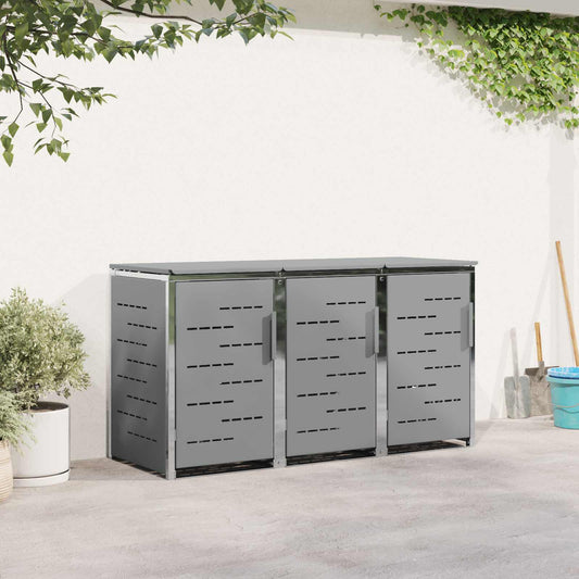 Stoccaggio contenitore a ruote Acciaio Inox Grigio | homemem39