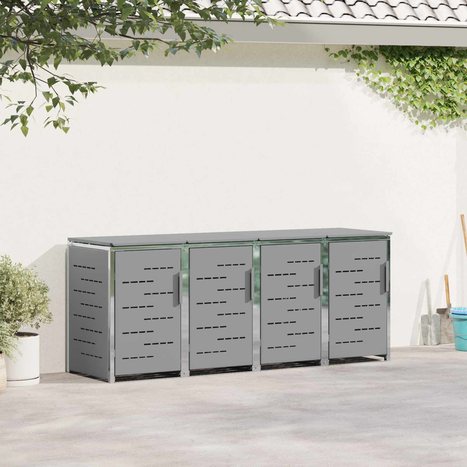 Stoccaggio contenitore a ruote Grigio 276 x 77,5 x 112,5 cm | homemem39