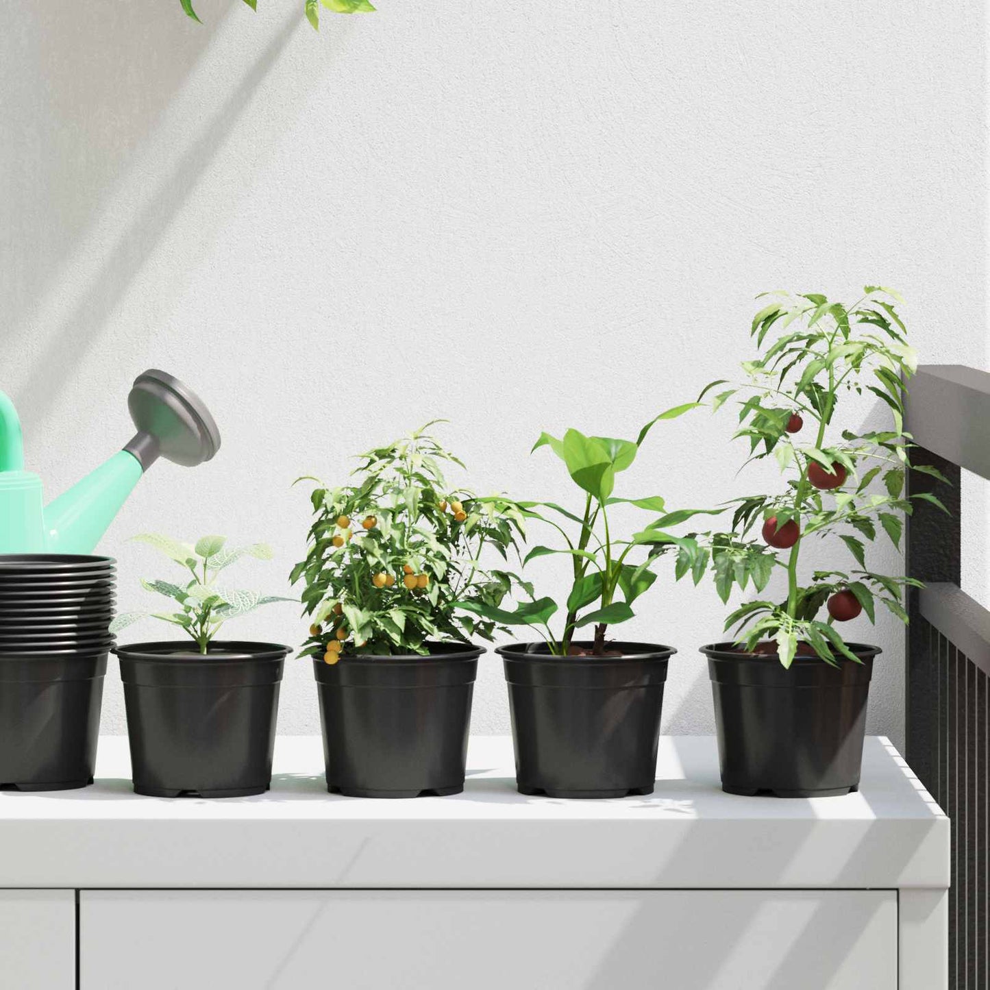 Vaso per Fiori 100 pcs Nero Ø 15 x 12.5 cm Plastica