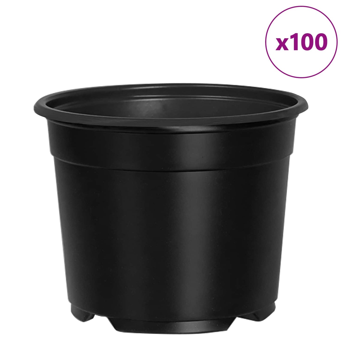 Vaso per Fiori 100 pcs Nero Ø 15 x 12.5 cm Plastica