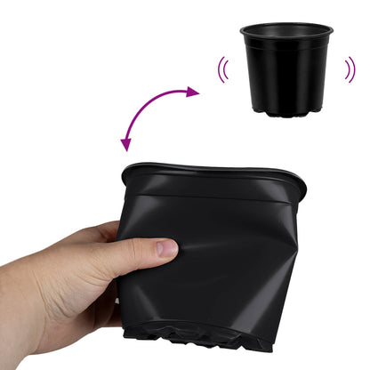 Vaso per Fiori 50 pcs Nero Ø 15 x 12.5 cm Plastica
