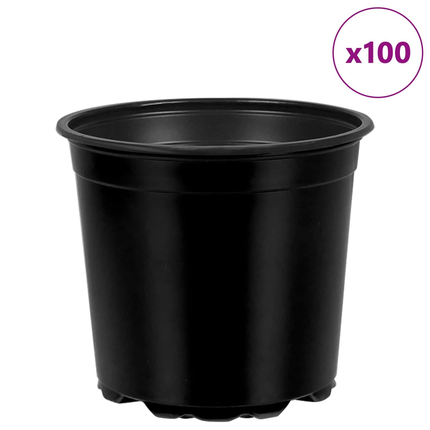 Vaso per Fiori 100 pcs Nero Ø 15 x 12.5 cm Plastica
