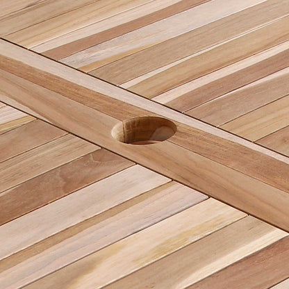 Tavolo da Giardino Pieghevole Naturale 120 x 70 x 75,5 cm | homemem39