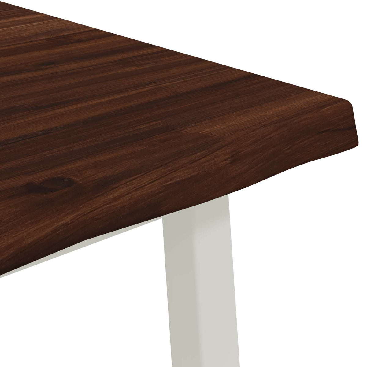 60 x 55 x 75 cm Legno di Acacia Massello Marrone scuro e Bianco | homemem39