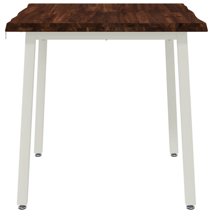 60 x 55 x 75 cm Legno di Acacia Massello Marrone scuro e Bianco | homemem39
