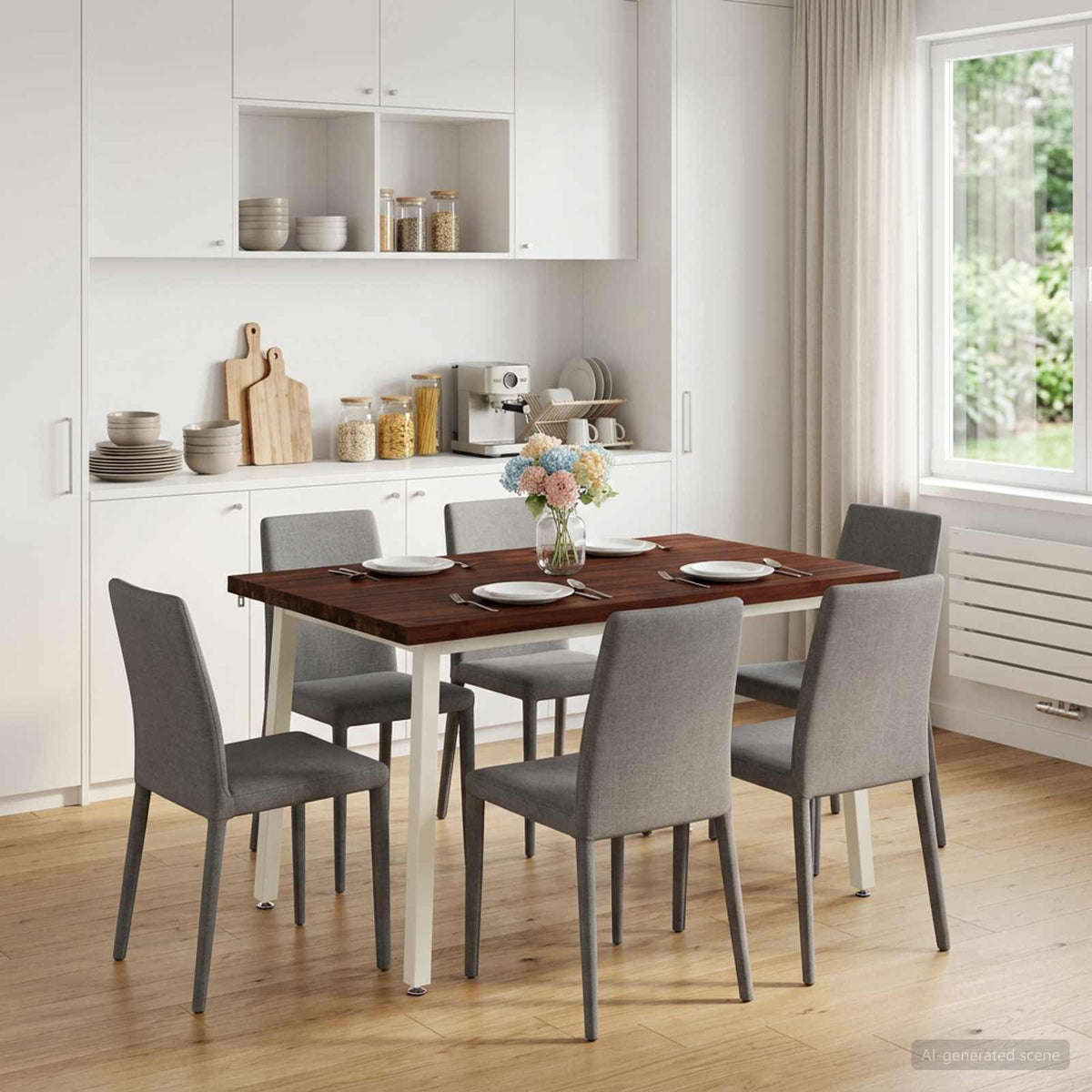 90 x 55 x 75 cm Legno di Acacia Massello Marrone scuro e Bianco | homemem39
