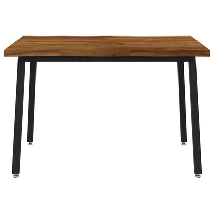 90 x 55 x 75 cm Legno di Acacia Massello Naturale e Nero | homemem39