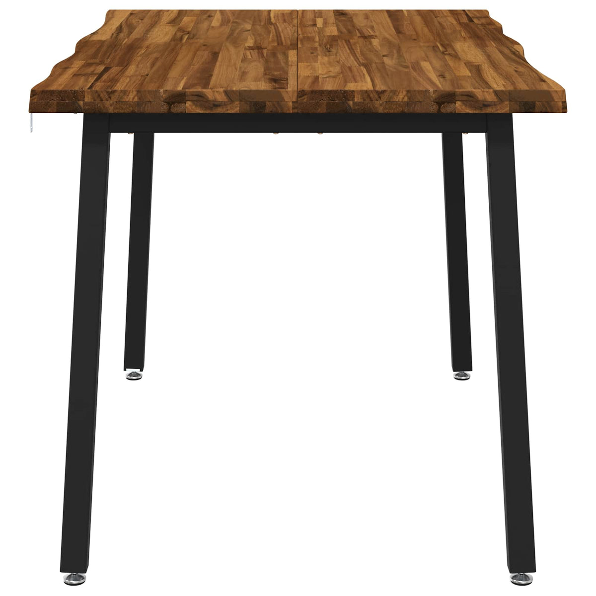 90 x 55 x 75 cm Legno di Acacia Massello Naturale e Nero | homemem39