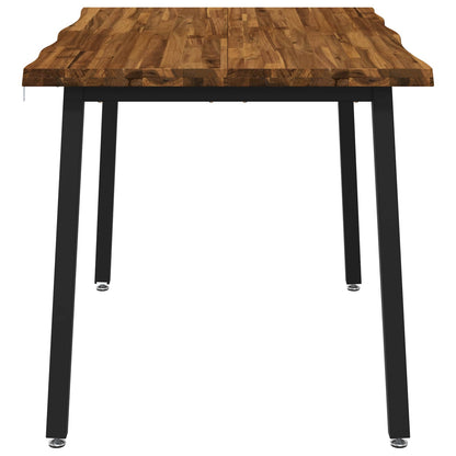 90 x 55 x 75 cm Legno di Acacia Massello Naturale e Nero | homemem39