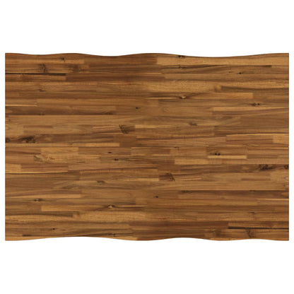 90 x 55 x 75 cm Legno di Acacia Massello Naturale e Nero