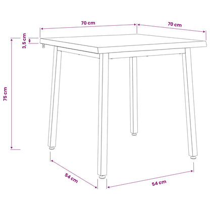 70 x 70 x 75 cm Legno di Acacia Massello Naturale e Caffè | homemem39