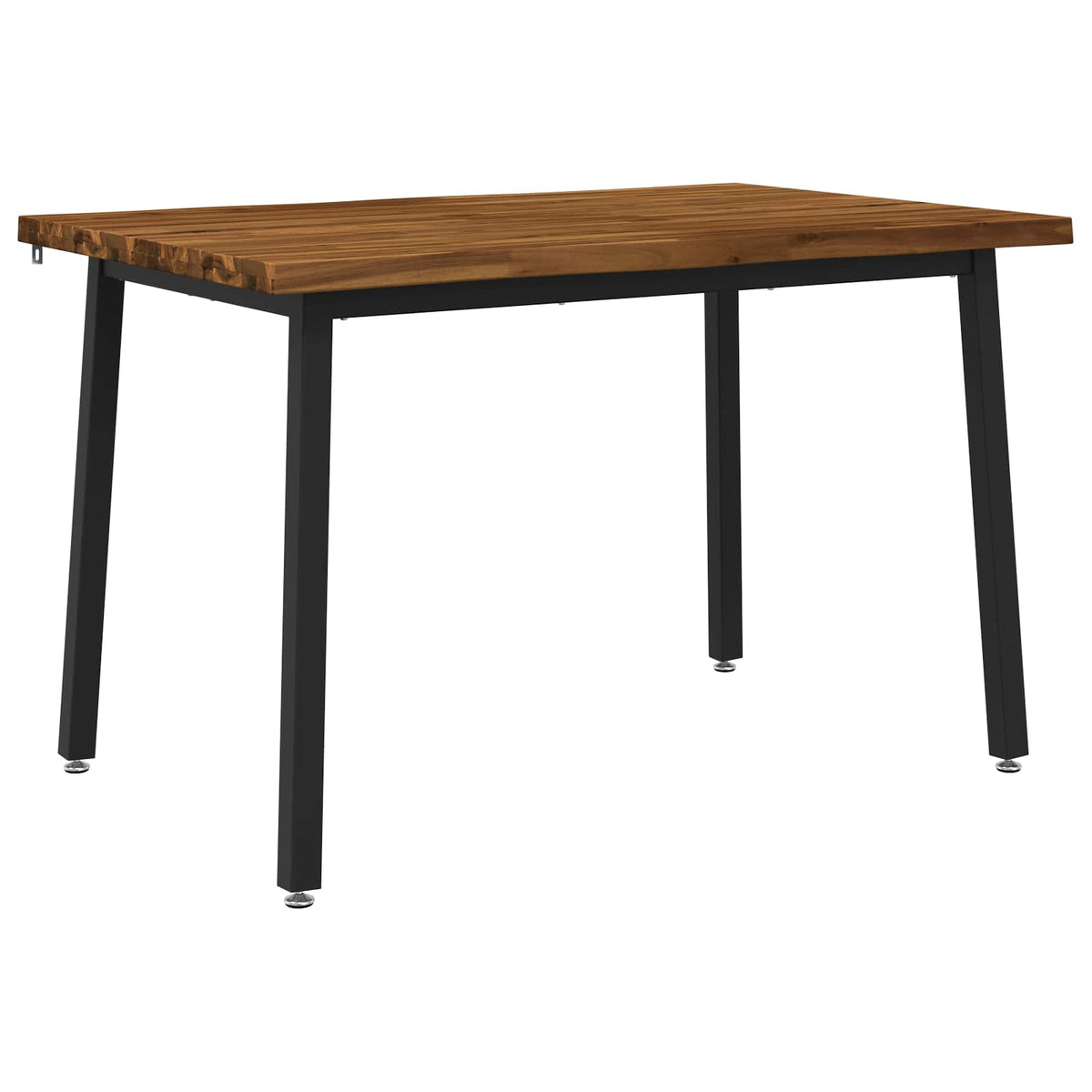 120 x 80 x 75 cm Legno di Acacia Massello Naturale e Nero | homemem39