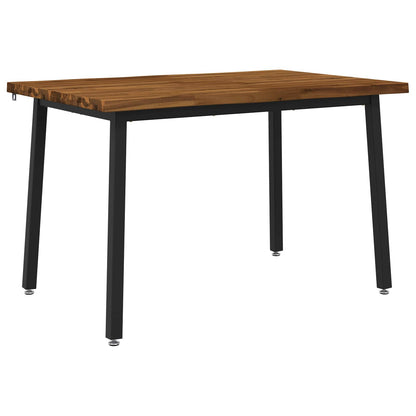 120 x 80 x 75 cm Legno di Acacia Massello Naturale e Nero | homemem39