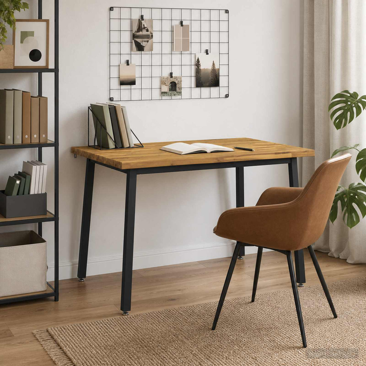 120 x 80 x 75 cm Legno di Acacia Massello Bianco e Nero | homemem39