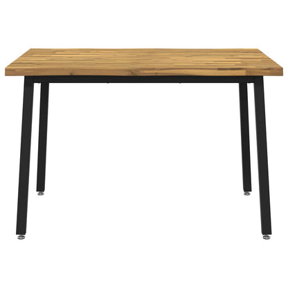 120 x 80 x 75 cm Legno di Acacia Massello Bianco e Nero | homemem39