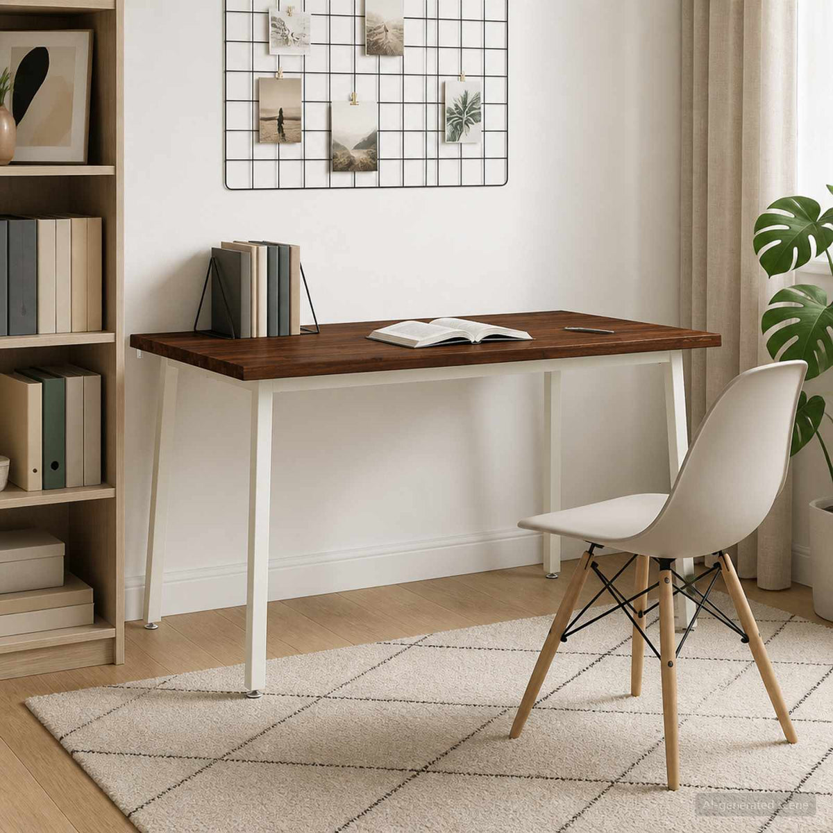 Tavolo da pranzo con bordo vivo 140 x 90 x 75 cm Marrone Scuro