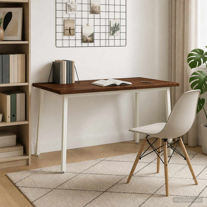 Tavolo da pranzo con bordo vivo 140 x 90 x 75 cm Marrone Scuro