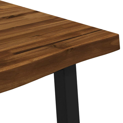 140 x 80 x 75 cm Legno di Acacia Massello Naturale e Nero | homemem39