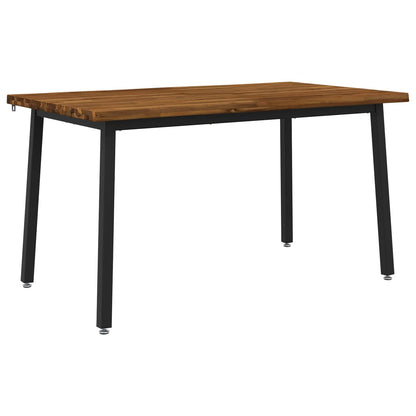 140 x 80 x 75 cm Legno di Acacia Massello Naturale e Nero | homemem39