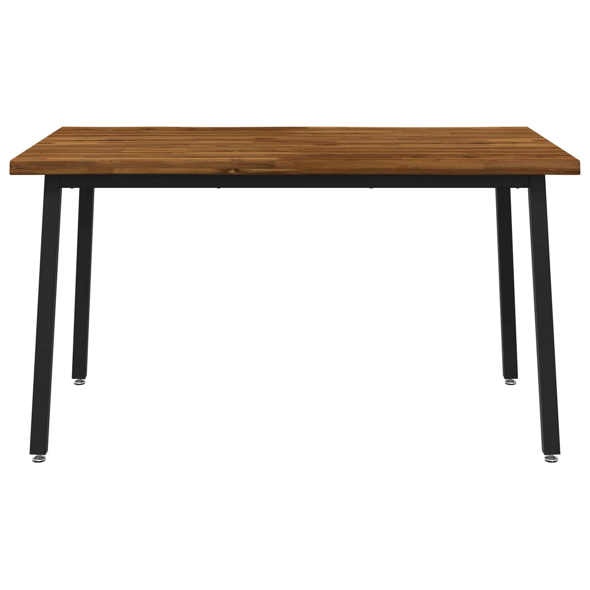 140 x 80 x 75 cm Legno di Acacia Massello Naturale e Nero | homemem39