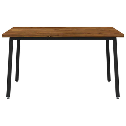 140 x 80 x 75 cm Legno di Acacia Massello Naturale e Nero | homemem39