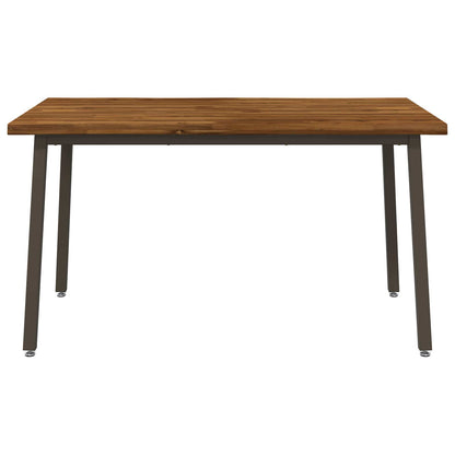 140 x 80 x 75 cm Legno di Acacia Massello Naturale e Caffè | homemem39