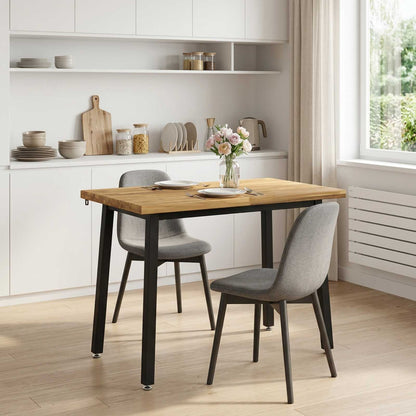 90 x 55 x 75 cm Legno di Acacia Massello Bianco e Nero