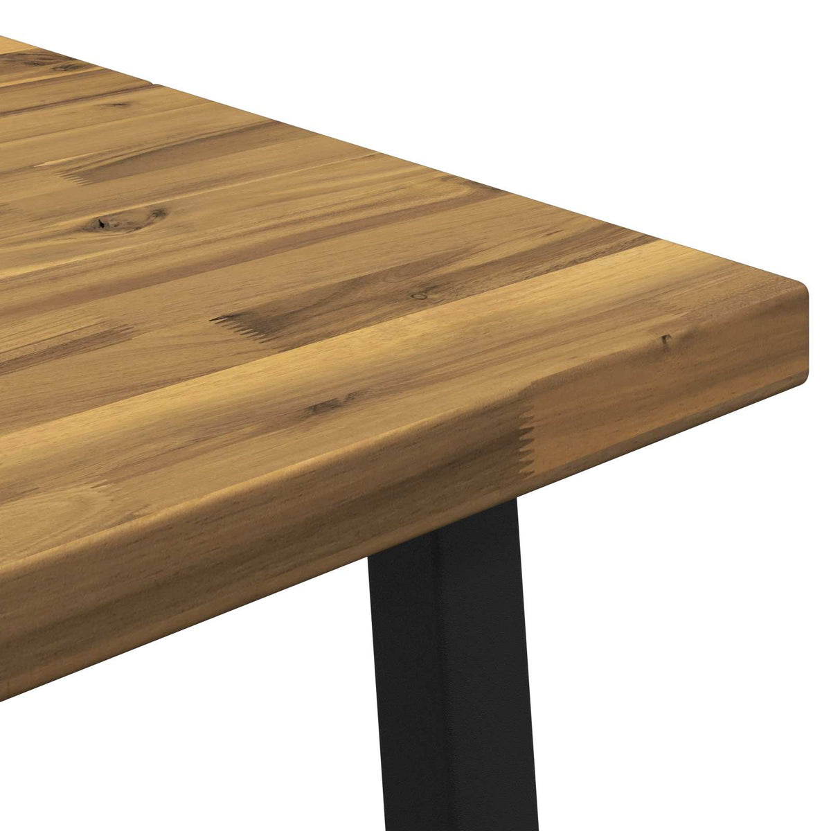 90 x 55 x 75 cm Legno di Acacia Massello Bianco e Nero