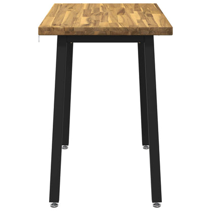90 x 55 x 75 cm Legno di Acacia Massello Bianco e Nero