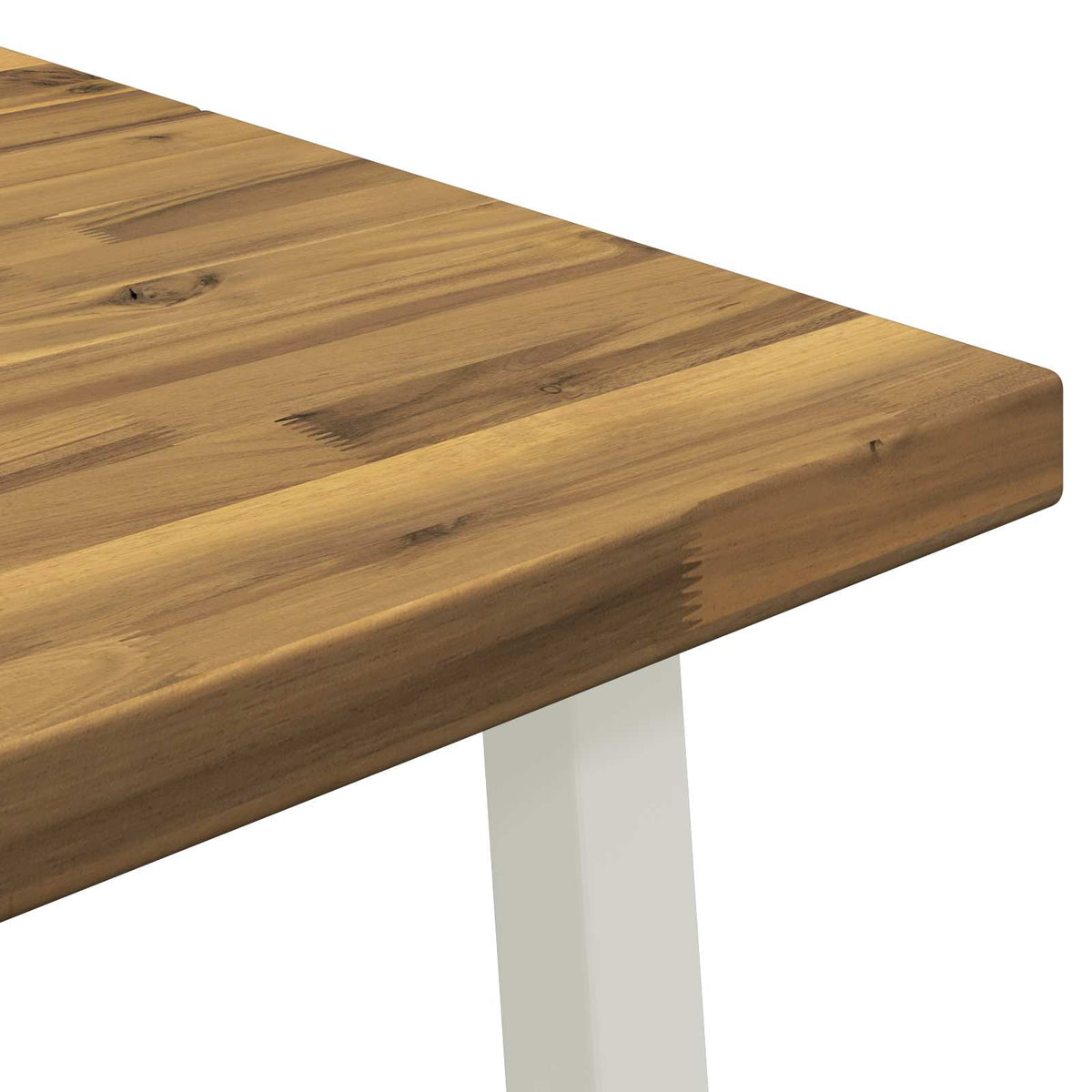 90 x 55 x 75 cm Legno di Acacia Massello Bianco Rettangolare