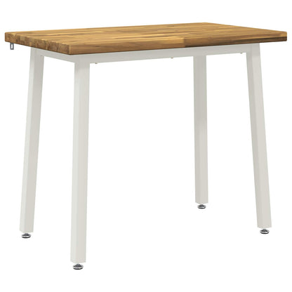 90 x 55 x 75 cm Legno di Acacia Massello Bianco Rettangolare