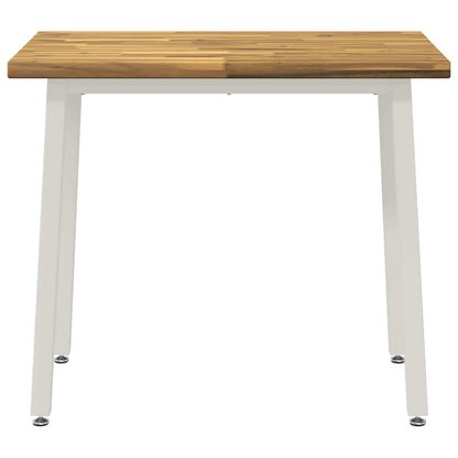 90 x 55 x 75 cm Legno di Acacia Massello Bianco Rettangolare