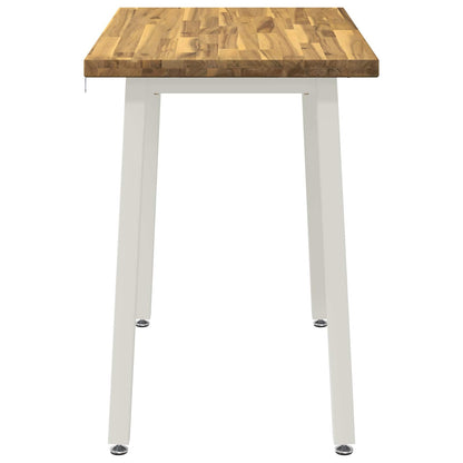 90 x 55 x 75 cm Legno di Acacia Massello Bianco Rettangolare