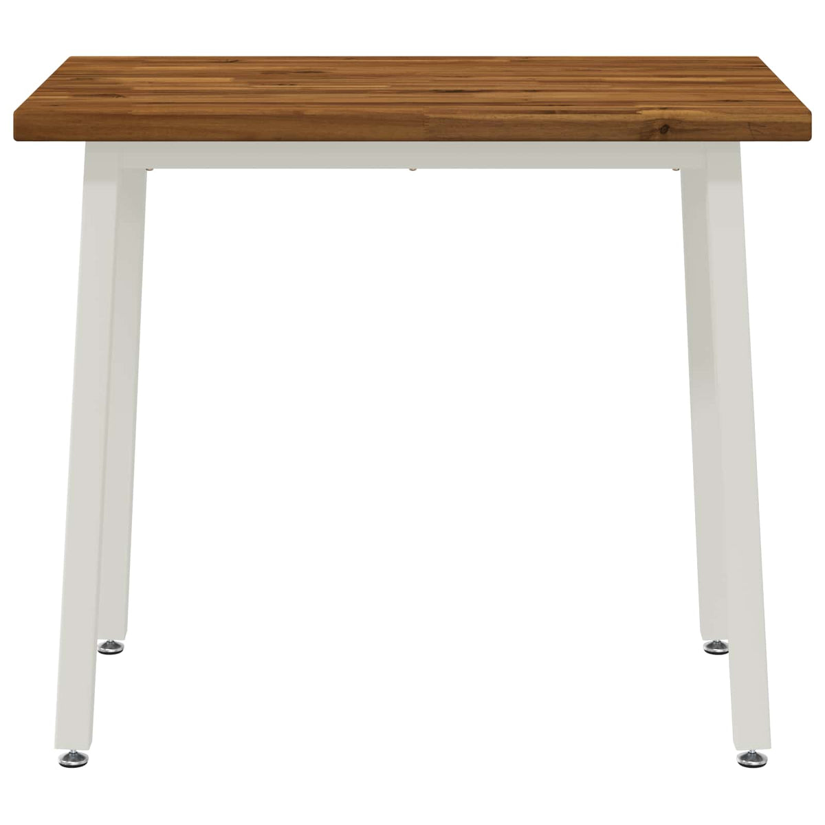 110 x 55 x 75 cm Legno di Acacia Massello Naturale e Bianco