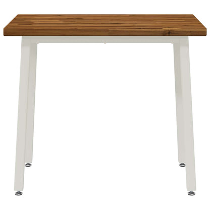 110 x 55 x 75 cm Legno di Acacia Massello Naturale e Bianco