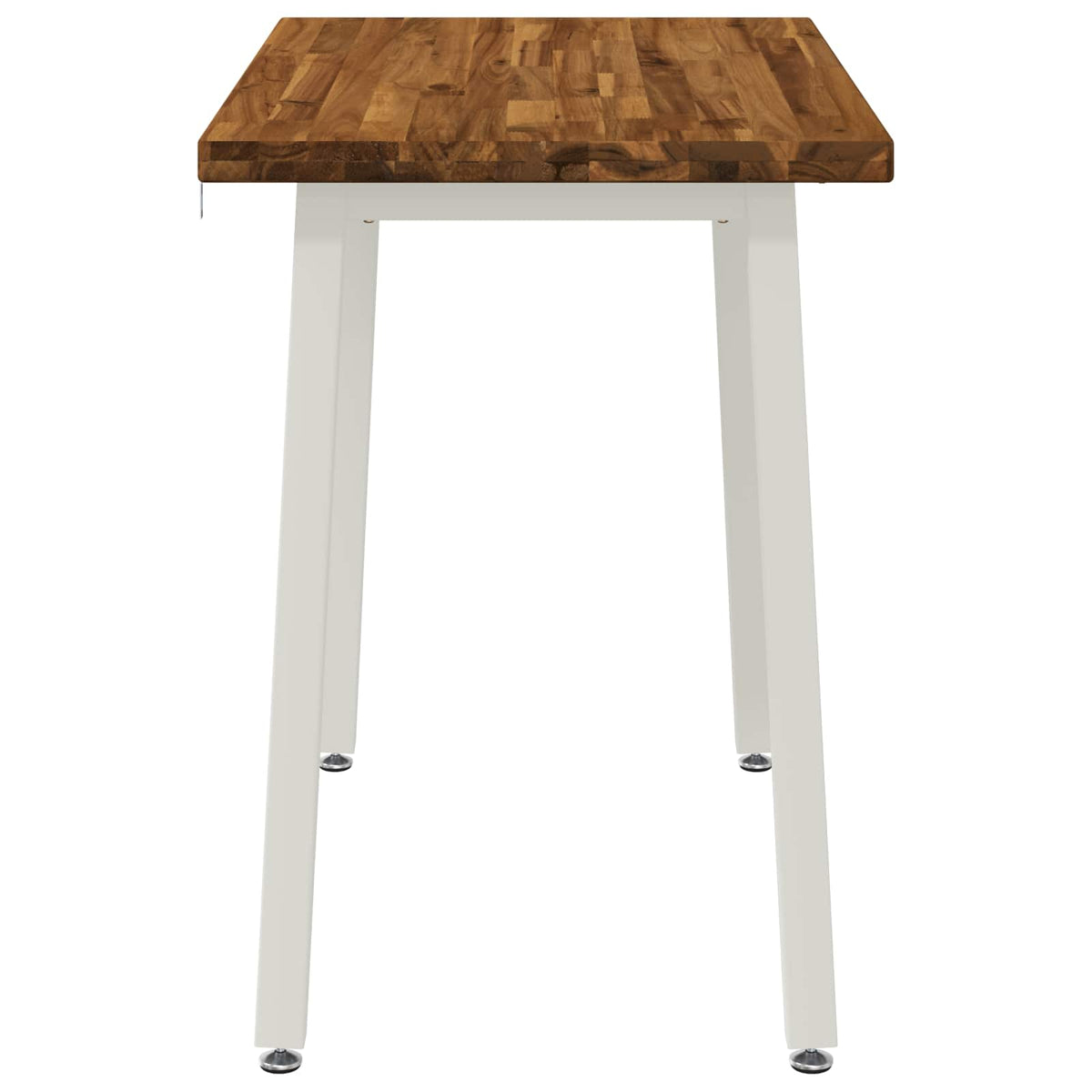 110 x 55 x 75 cm Legno di Acacia Massello Naturale e Bianco