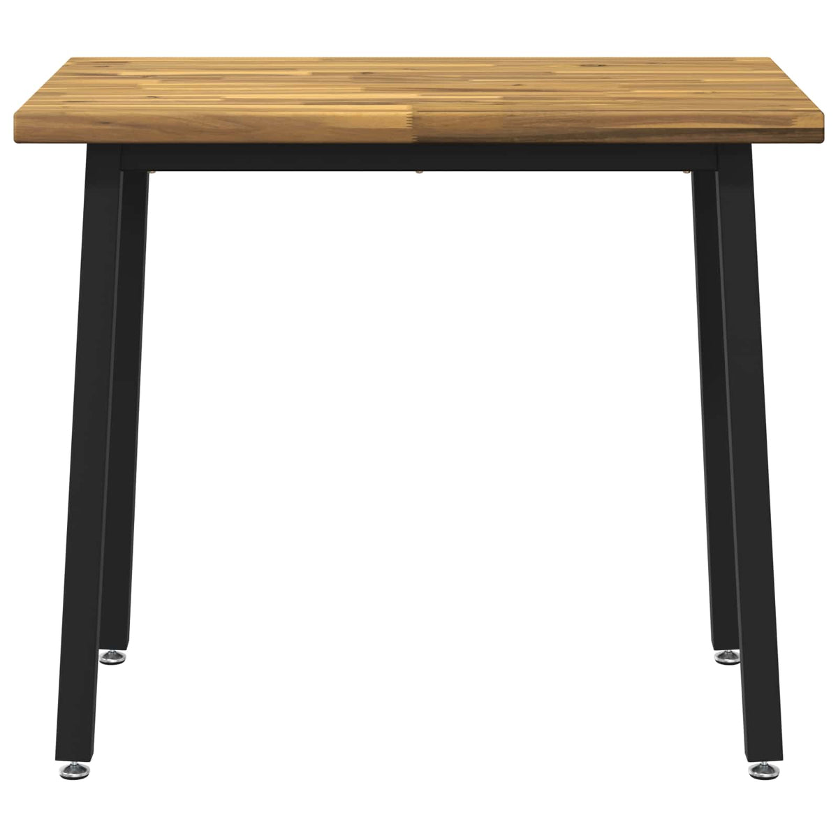 110 x 55 x 75 cm Legno di Acacia Massello Bianco e Nero