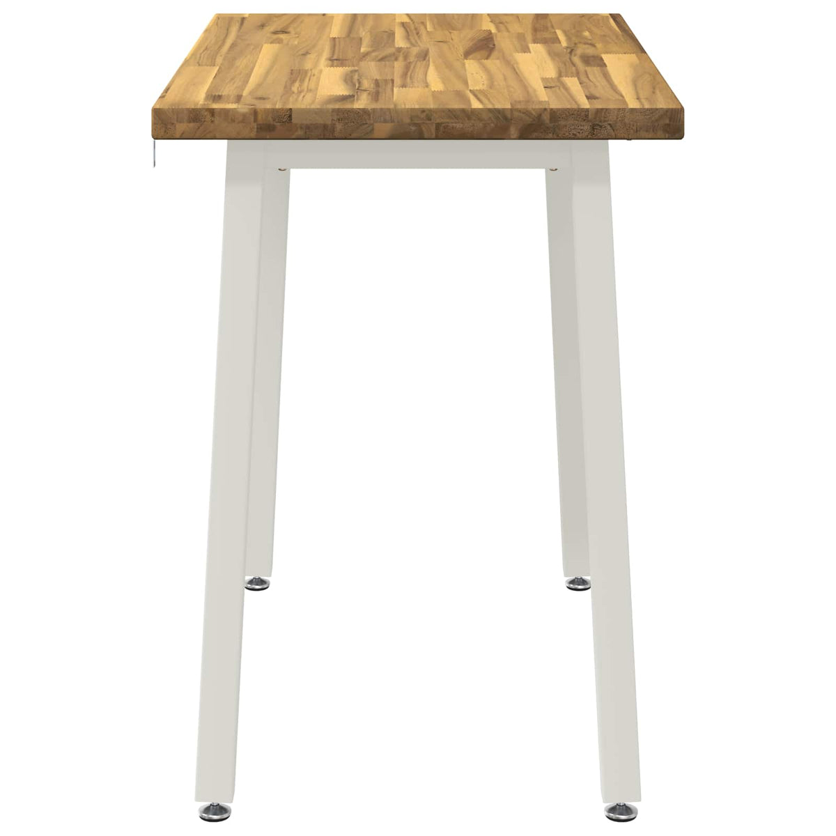 110 x 55 x 75 cm Legno di Acacia Massello Bianco Rettangolare