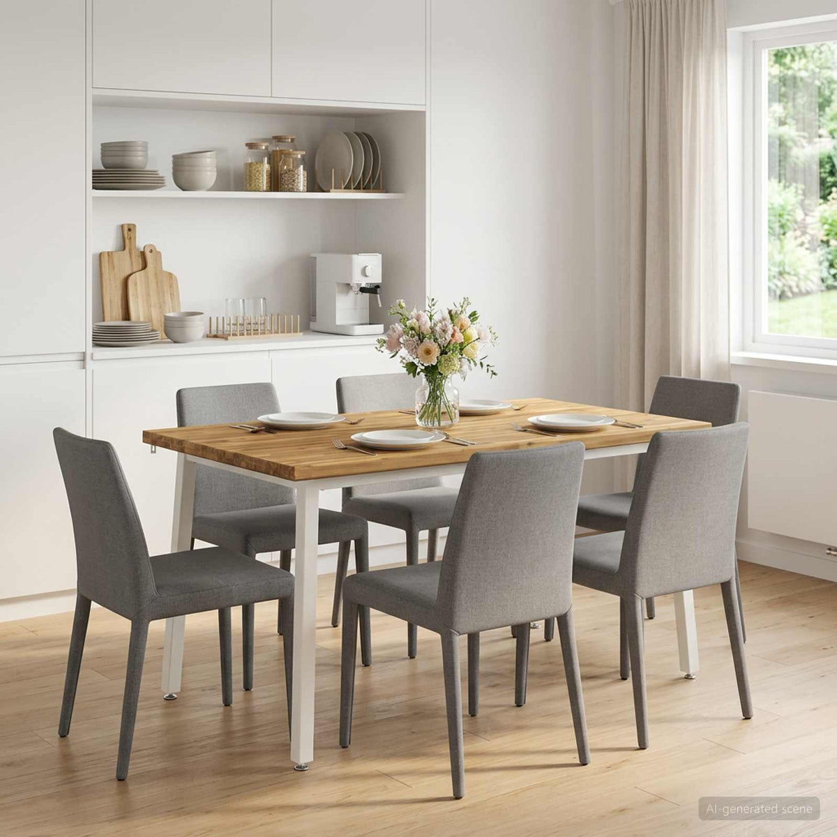 140 x 80 x 75 cm Legno di Acacia Massello Bianco Rettangolare | homemem39