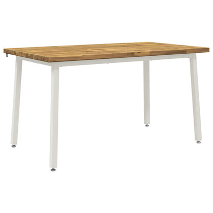 140 x 80 x 75 cm Legno di Acacia Massello Bianco Rettangolare | homemem39