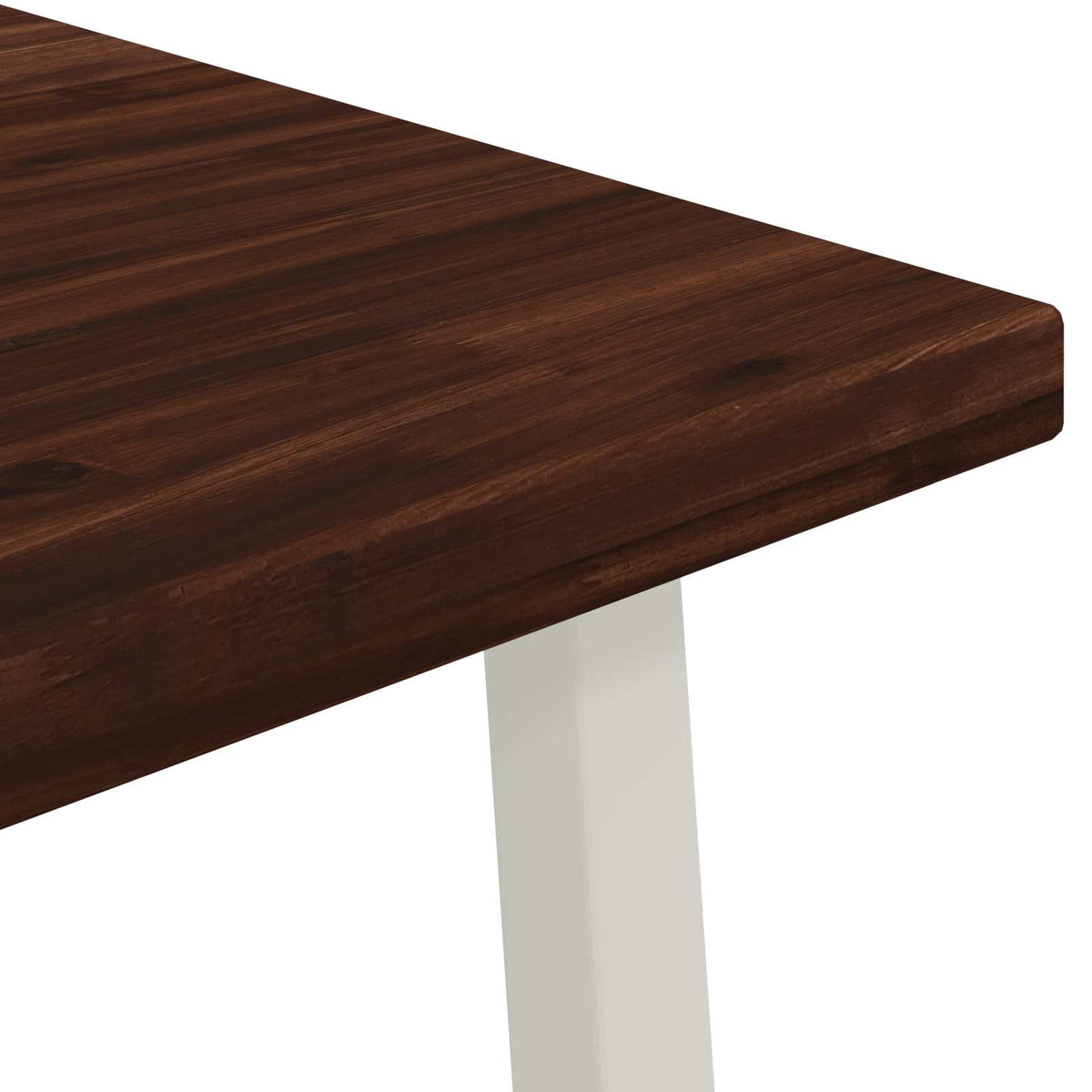 90 x 90 x 75 cm Legno di Acacia Massello Marrone scuro e Bianco | homemem39